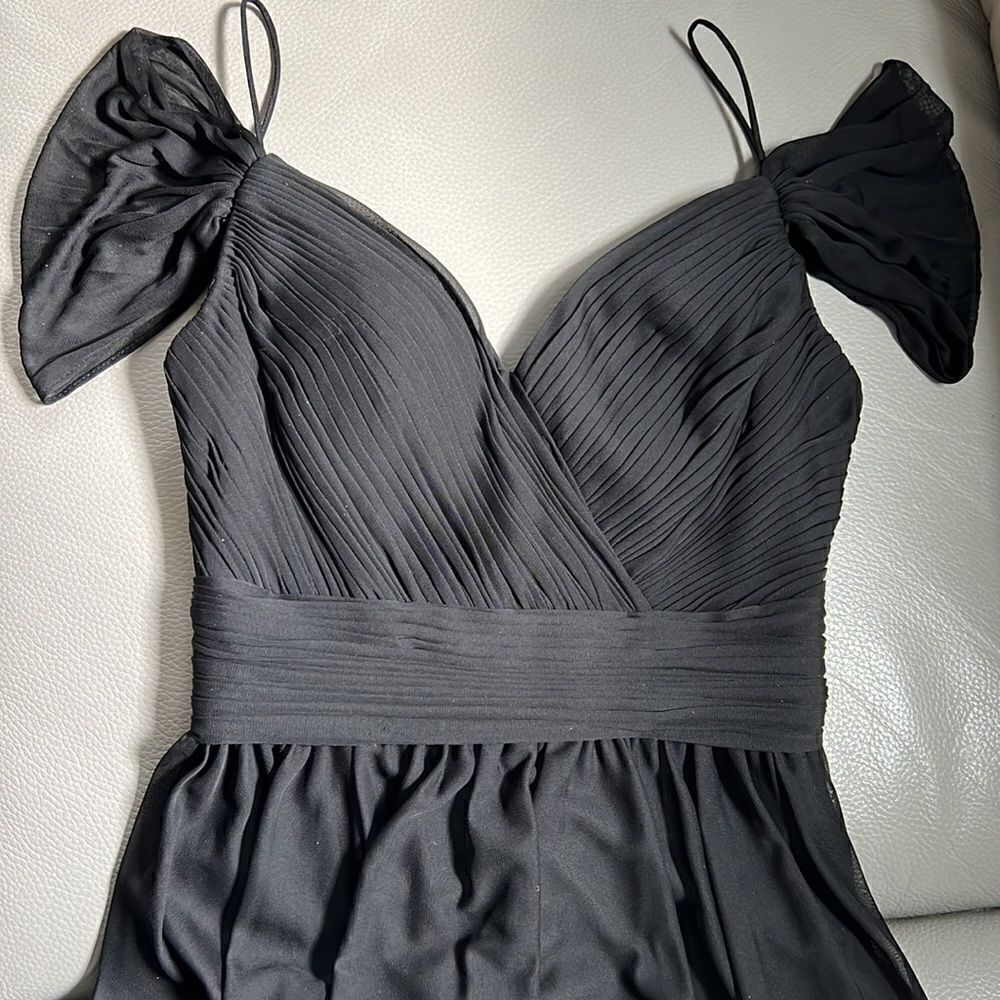 Kleinfeld Sleeveless A-Line/Princess Off The Shoulder Floor Length Dress Black - Picture 5 of 16